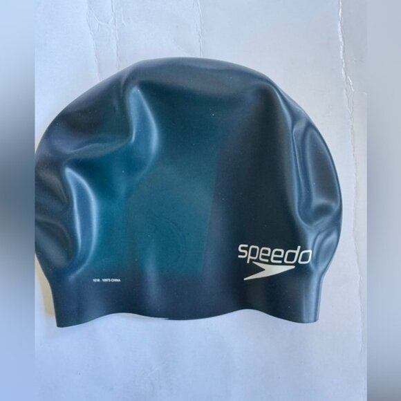 Speedo Black Swim Cap Silicone Finish - Picture 1 of 1